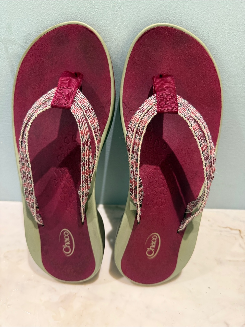 Chaco Pink Flip Flop Fathom Sandal, size 7